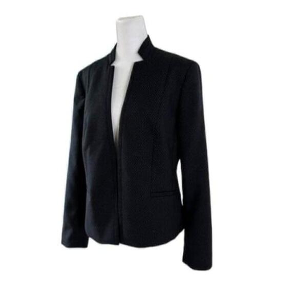 Talbots Navy Dot Wool Notched Collar Blazer Size 8 - Picture 3 of 9